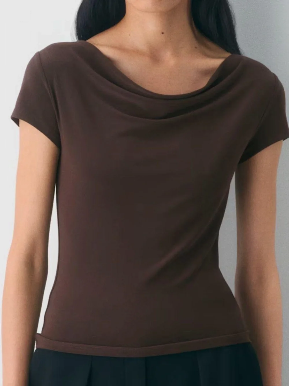 Aritzia Smooth Matter Anne Top Draped Cowl Neck NEW